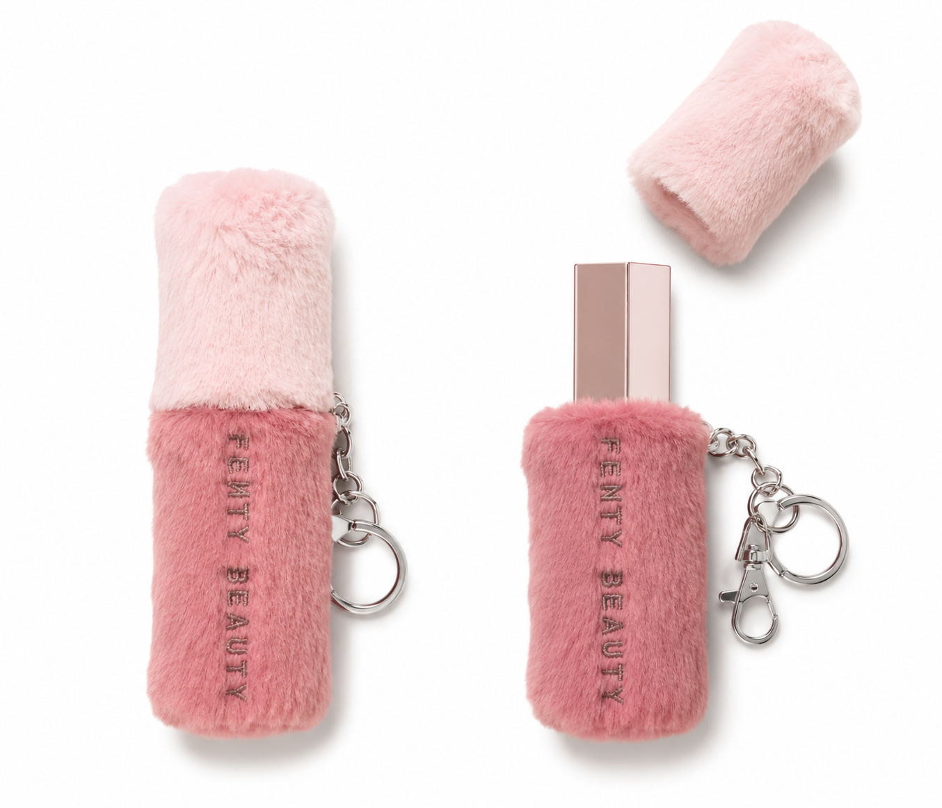Fenty Beauty Faux Fur Gloss Holder Keychain