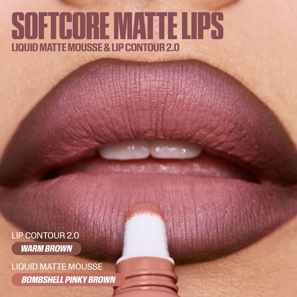 Liquid Matte Mousse Soft Blur Lip Cream - Warm Brown - For a warm toffee brown look use