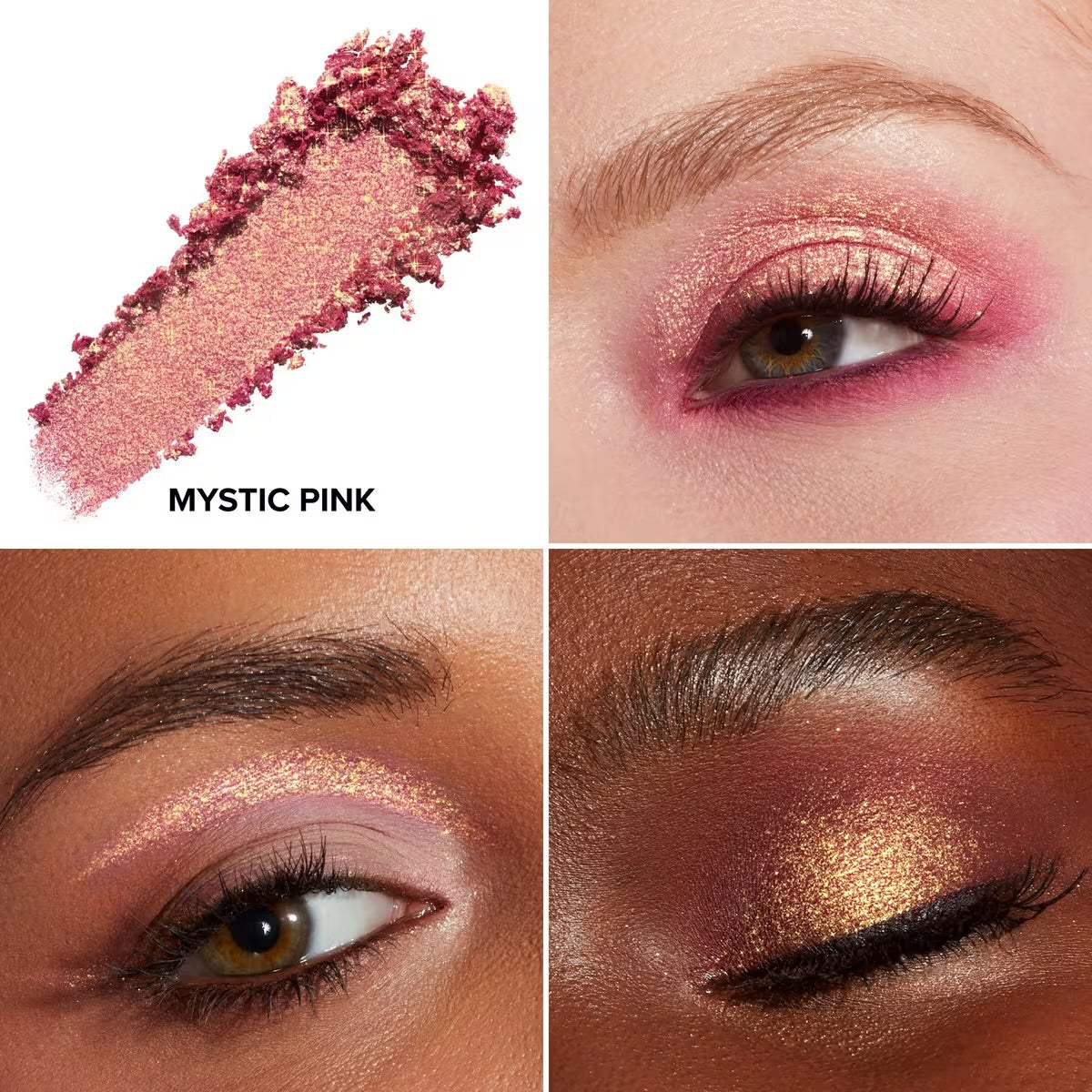 Disco Crush High Shine Glitter Eye + Face Sparkle-Mystic Pink - petal pink with gold sparkle