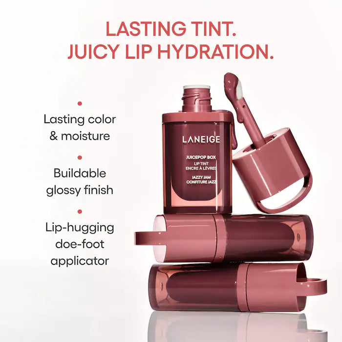 JuicePop Box Hydrating & Lightweight Oil Lip Tint-Jazzy Jam - Light Rosy Brown