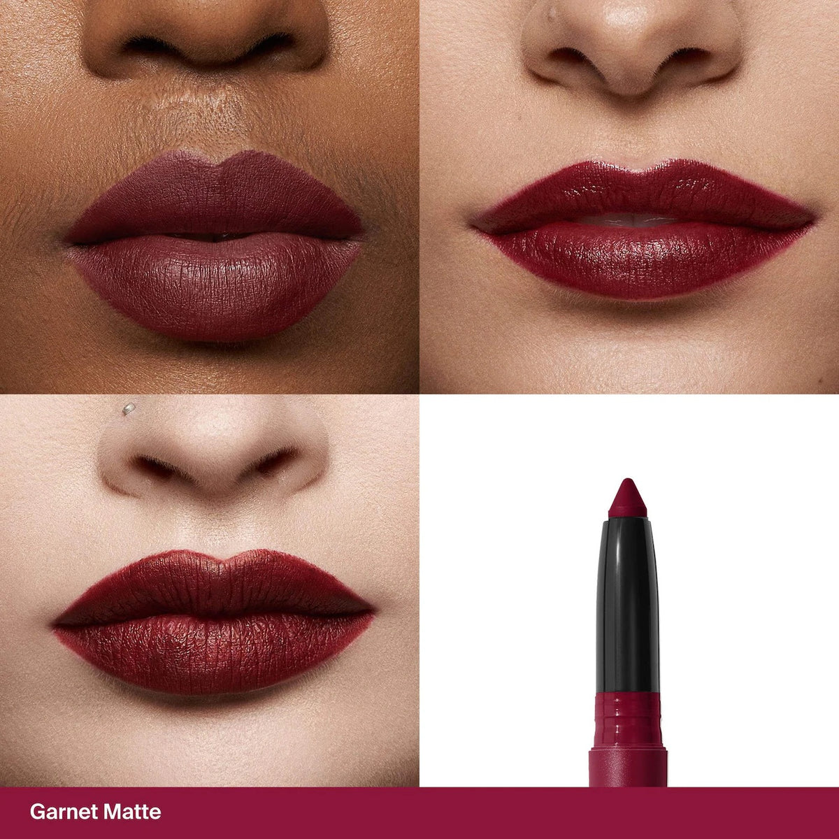 Le Monster Lip Crayon Vegan Lipstick and Lip Liner - GARNET MATTE