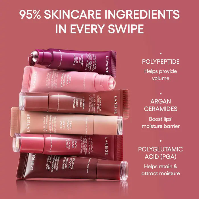 Glaze Craze Tinted Polypeptide Lip Serum-Strawberry Sprinkles - Cool Pink