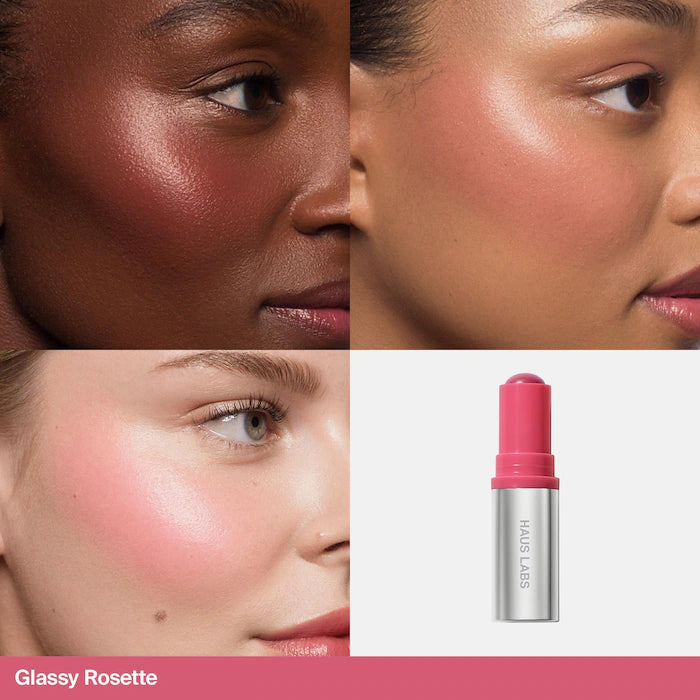 Color Fuse Longwear Hydrating Glassy Lip + Cheek Blush Balm Stick-Glassy Rosette - rose
