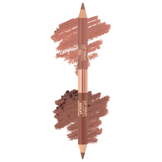 Super Nudes Lip Cheat Contour Duo Lip Liner-Medium - Sculpt: Neutral Cool Taupe Fill: Warm Sepia