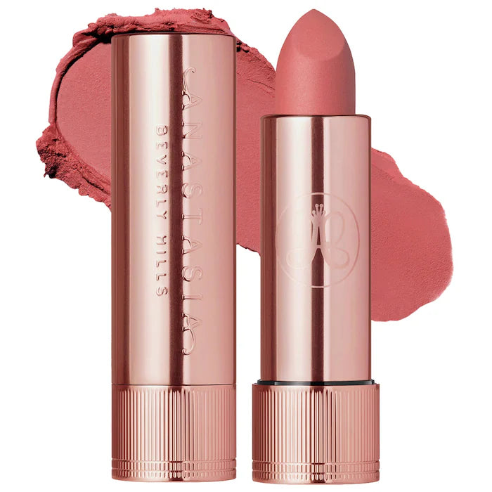 Full-Pigment Matte & Satin Velvet Lipstick-Sunbaked - midtone mauvy pink with a matte finish