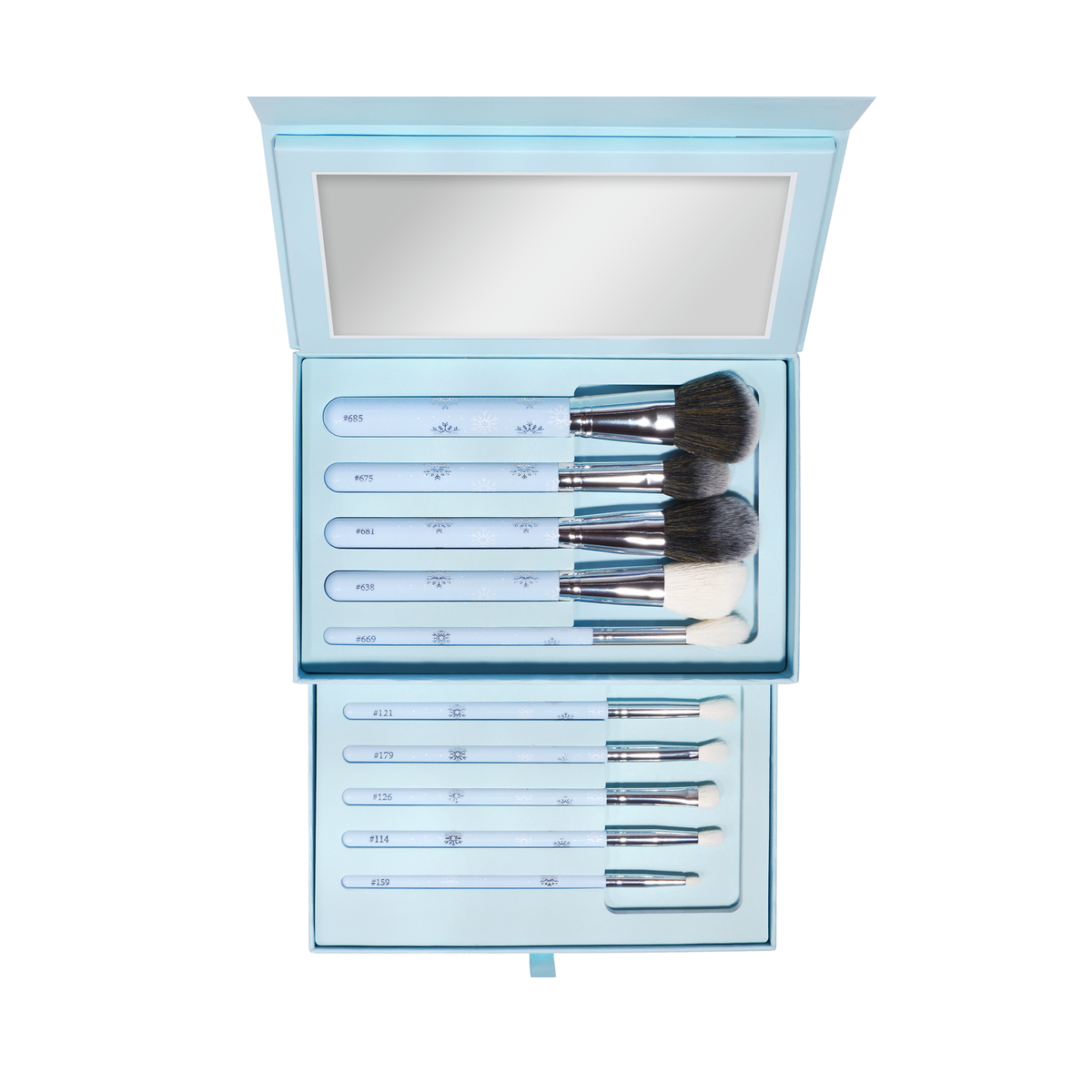 P.Louise x Mikayla 10-Piece Blue Face & Eye Brush Set