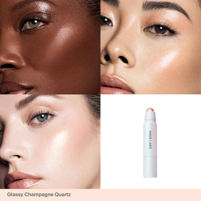 Bio-Radiant Glassy Balm Highlighter Stick-Glassy Champagne Quartz - champagne gold