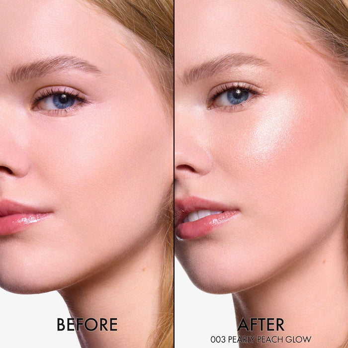 Backstage Glow Maximizer Face Palette-003 Pearly Peach Glow - a harmony of contrasted peach and platinum shades