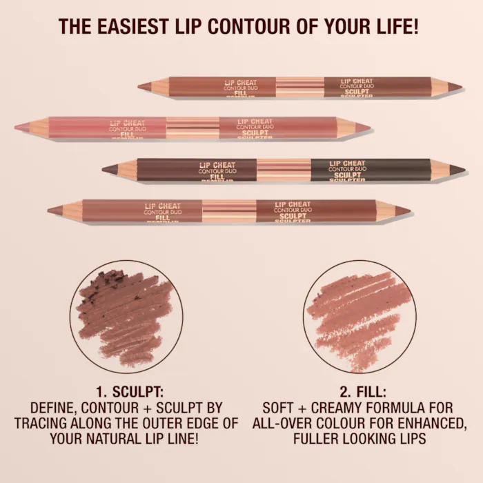 Super Nudes Lip Cheat Contour Duo Lip Liner-Fair - Sculpt: Light Cool Pink Nude Fill: Nude Pink Mauve