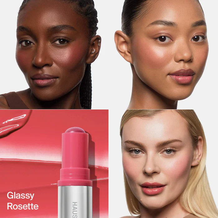 Color Fuse Longwear Hydrating Glassy Lip + Cheek Blush Balm Stick-Glassy Rosette - rose
