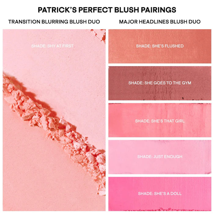 Major Headlines Transition Blurring Under Eye Blush Duo-Shy at first