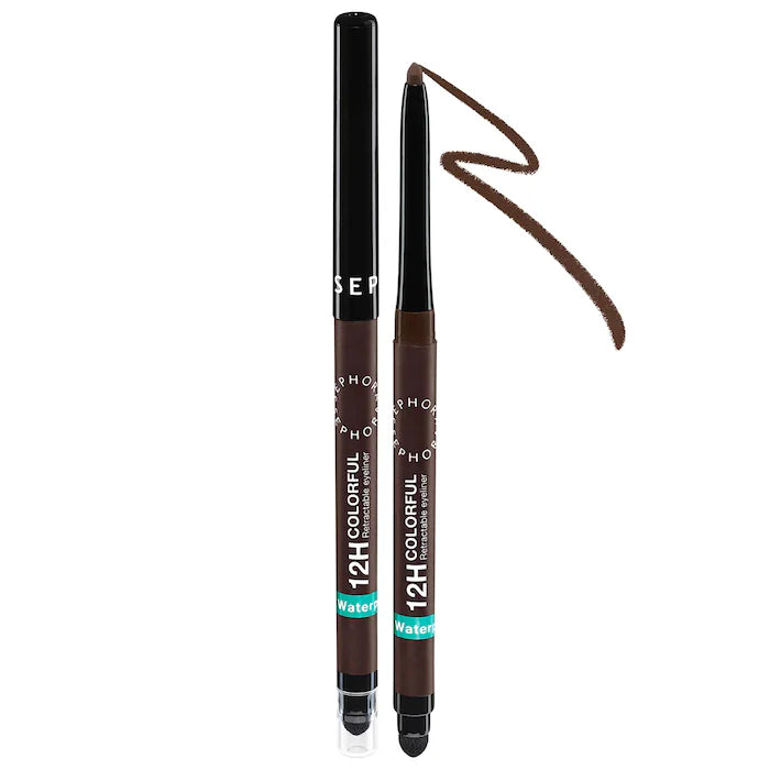 12HR Colorful Waterproof Retractable Eyeliner-10 Matte Brown - classic brown