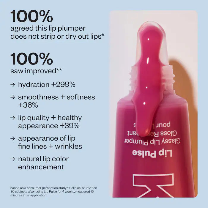 Lip Pulse Glassy Lip Plumper Gloss-Aura Flare - clear with iridescent pink shimmer