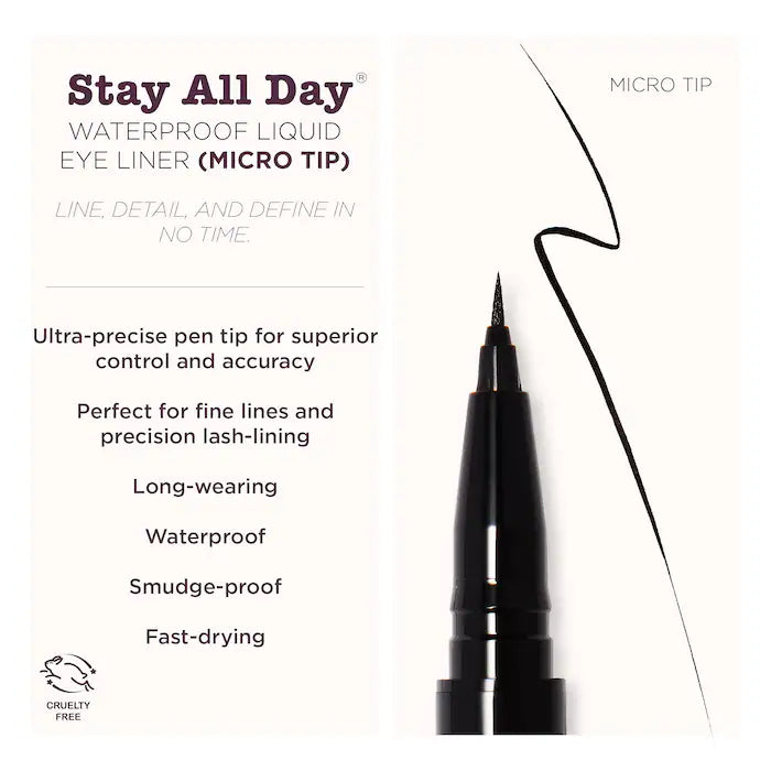 Stay All Day® Waterproof Liquid Eye Liner - Micro Tip-Super thin