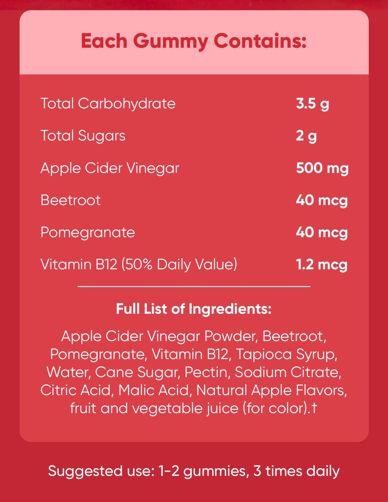 Apple Cider Vinegar Gummies -60pcs