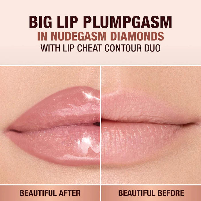 Big Lip Plumpgasm Plumping Lip Gloss-Nudegasm Diamonds - Sheer, champagne-nude ( NEW )