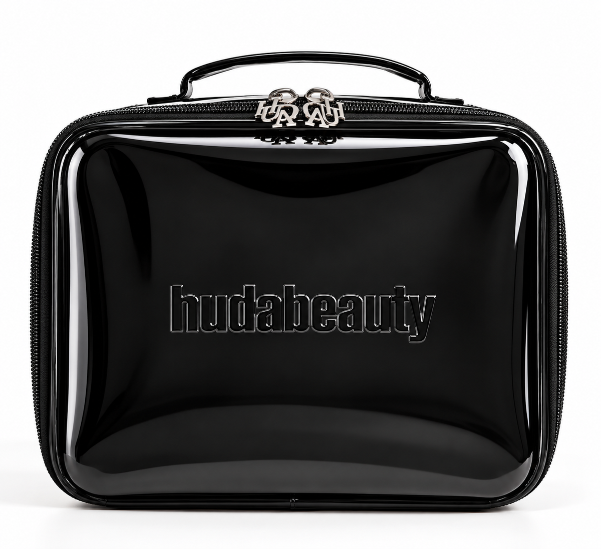 Huda Beauty Glossy Black Vanity Case + MIRROR + 2x free gifts