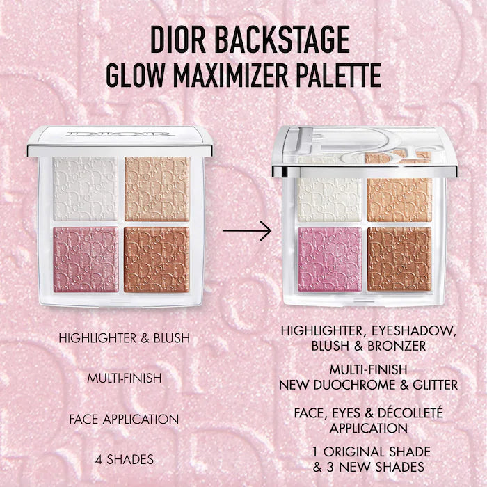 Backstage Glow Maximizer Face Palette-003 Pearly Peach Glow - a harmony of contrasted peach and platinum shades