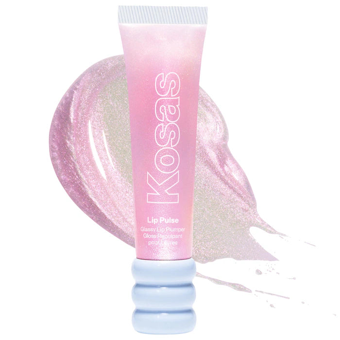 Lip Pulse Glassy Lip Plumper Gloss-Aura Flare - clear with iridescent pink shimmer