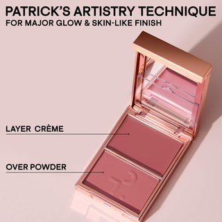 Major Headlines Double-Take Crème & Powder Blush Duo-She Goes To The Gym - cool mauve rose ( NEW SHADE )