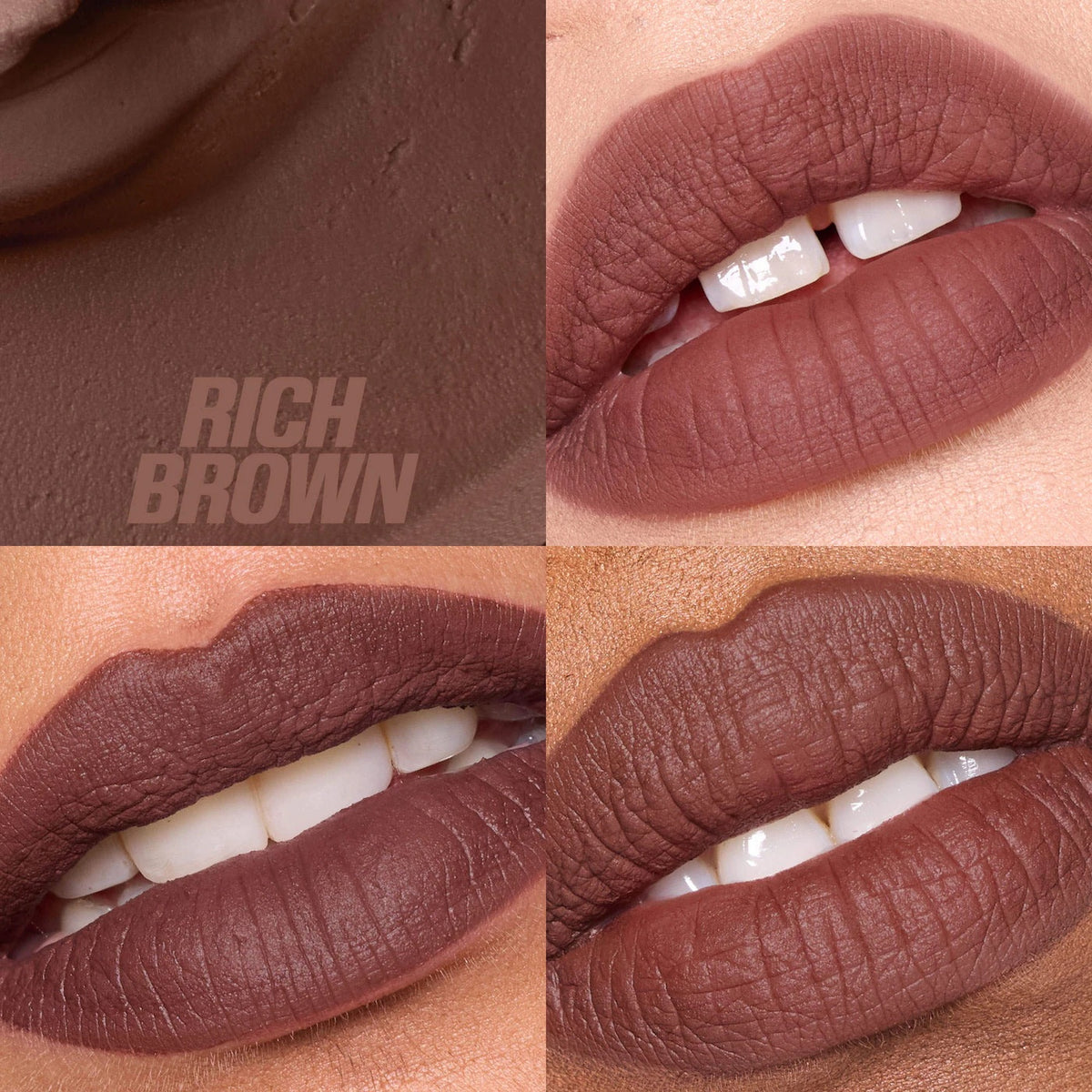 Liquid Matte Mousse Soft Blur Lip Cream - Rich Brown - For a deep burnt cacao look use