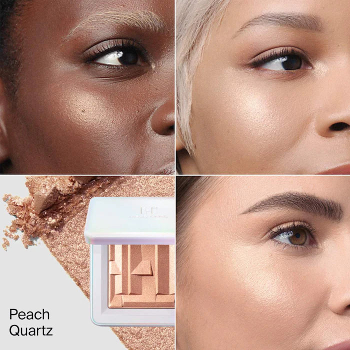Bio-Radiant Gel-Powder Illuminating Highlighter with Fermented Arnica-Peach Quartz - golden peach