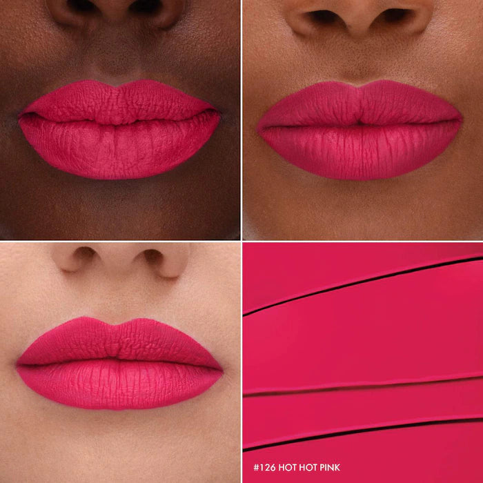 Cream Lip Stain 10HR Liquid Lipstick-126 Hot Hot Pink - matte vibrant hot pink