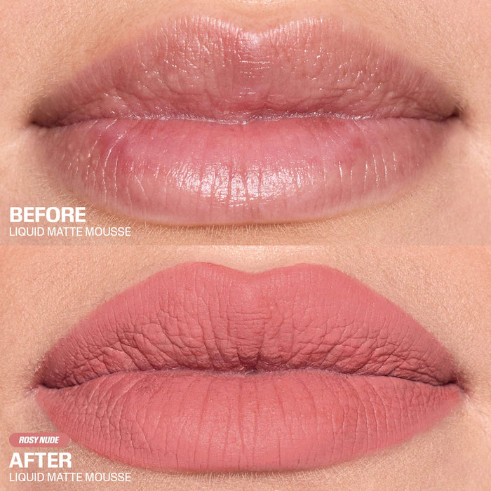 Liquid Matte Mousse Soft Blur Lip Cream-Rosy Nude - For a rustic rose finish look use