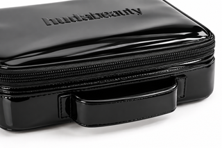 Huda Beauty Glossy Black Vanity Case + MIRROR + 2x free gifts