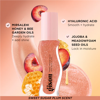 Honey Infused Hydrating Lip Oil-Glazed Plum - Sheer Nude Shimmer