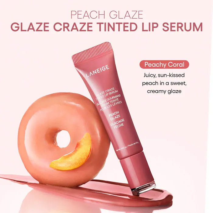Glaze Craze Tinted Polypeptide Lip Serum-Peach Glaze - Peachy Coral