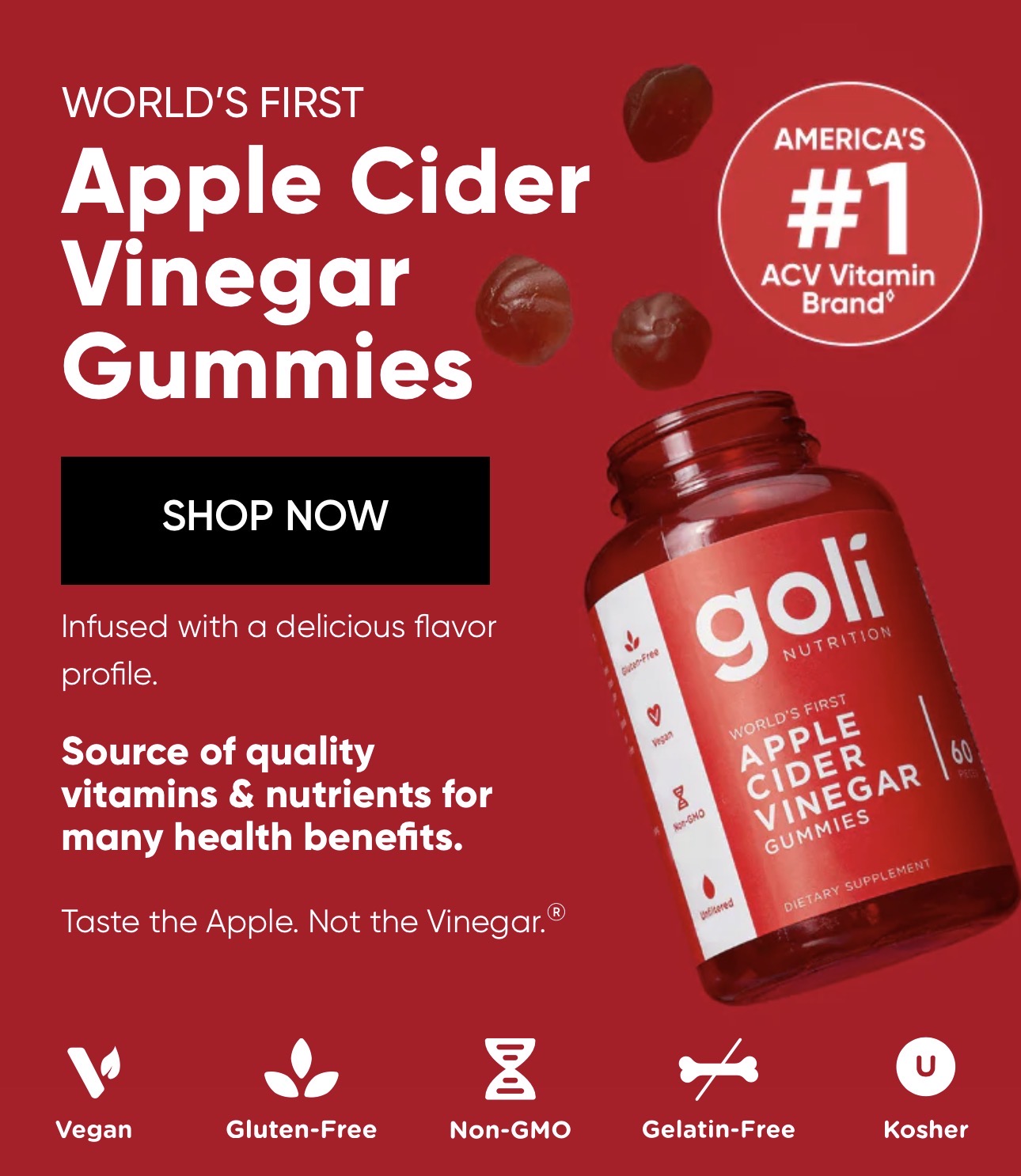 Apple Cider Vinegar Gummies -60pcs