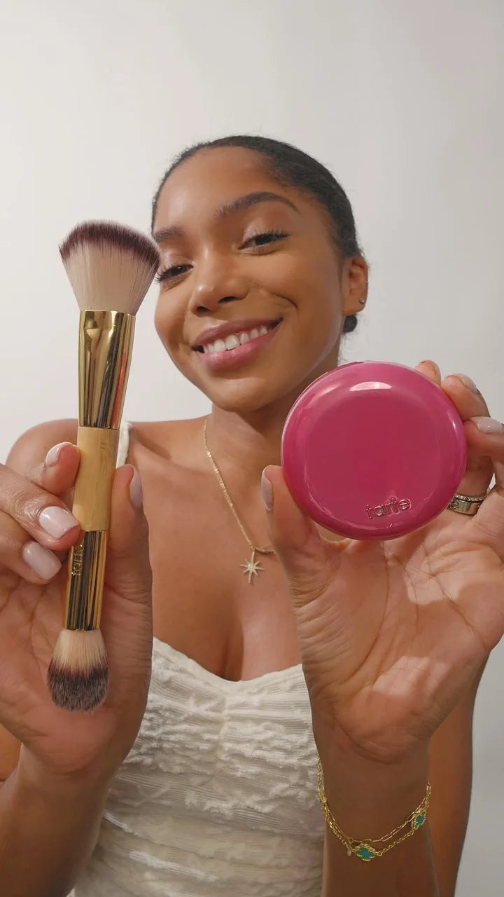 double-ended cream & powder cheek brush