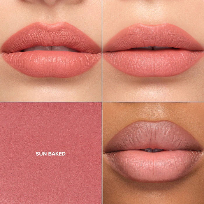 Full-Pigment Matte & Satin Velvet Lipstick-Sunbaked - midtone mauvy pink with a matte finish