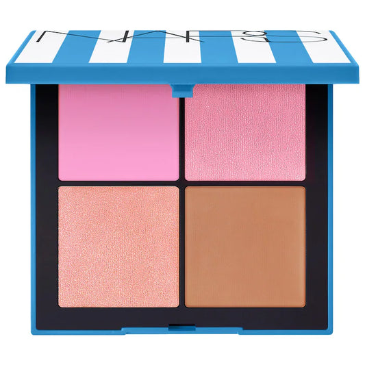 Hot Escape Cheek and Face Palette-Light - thrill (matte cool light pink), bad behavior (shimmering pastel pink), ophelia (opalescent pink), laguna 01 (light bronze with neutral undertones)