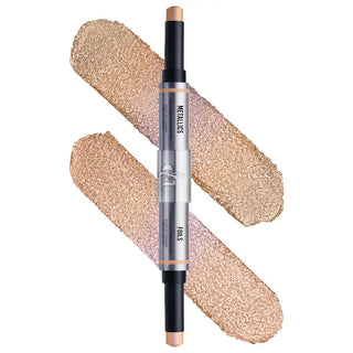 Colorfix Stix - Multi-Use Pearl Pigment Stick for Eye, Cheek & Lip- Duo #5 Cassiopeia & Astra - rose gold metallic with warm honey shimmer/ light champagne foil with gold & silver sparkle