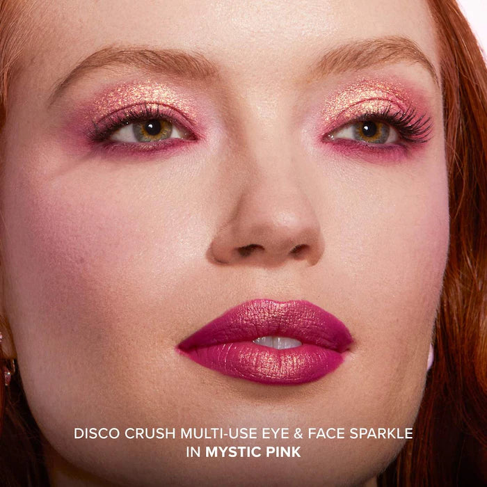 Disco Crush High Shine Glitter Eye + Face Sparkle-Mystic Pink - petal pink with gold sparkle