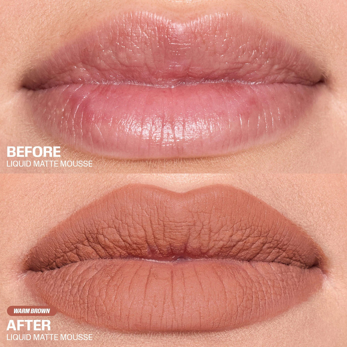 Liquid Matte Mousse Soft Blur Lip Cream - Warm Brown - For a warm toffee brown look use