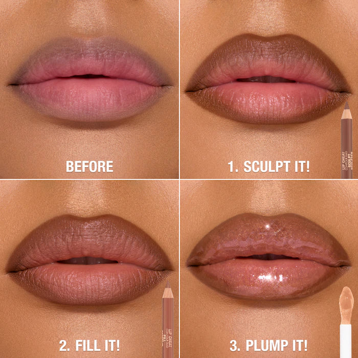 Super Nudes Lip Cheat Contour Duo Lip Liner-Tan - Sculpt: Neutral Tan Brown Fill: Nude Caramel