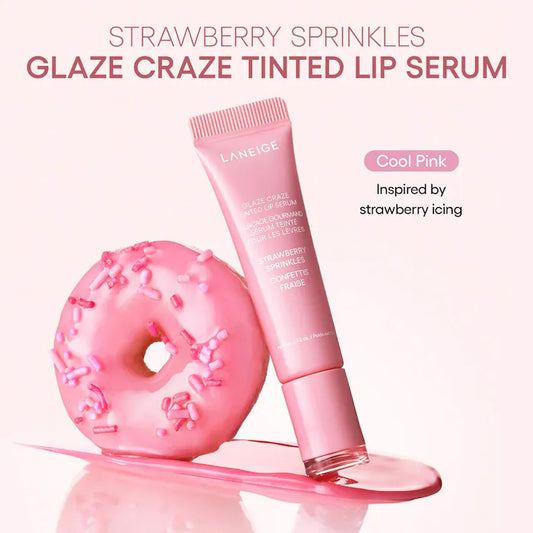 Glaze Craze Tinted Polypeptide Lip Serum-Strawberry Sprinkles - Cool Pink
