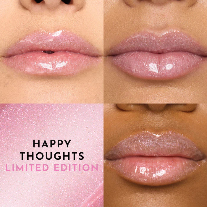 Forget The Filler Lip Plumper Line Smoothing Gloss-Happy Thoughts x LoveShackFancy - shimmering pale lavender with a pink vanilla sugar flavor