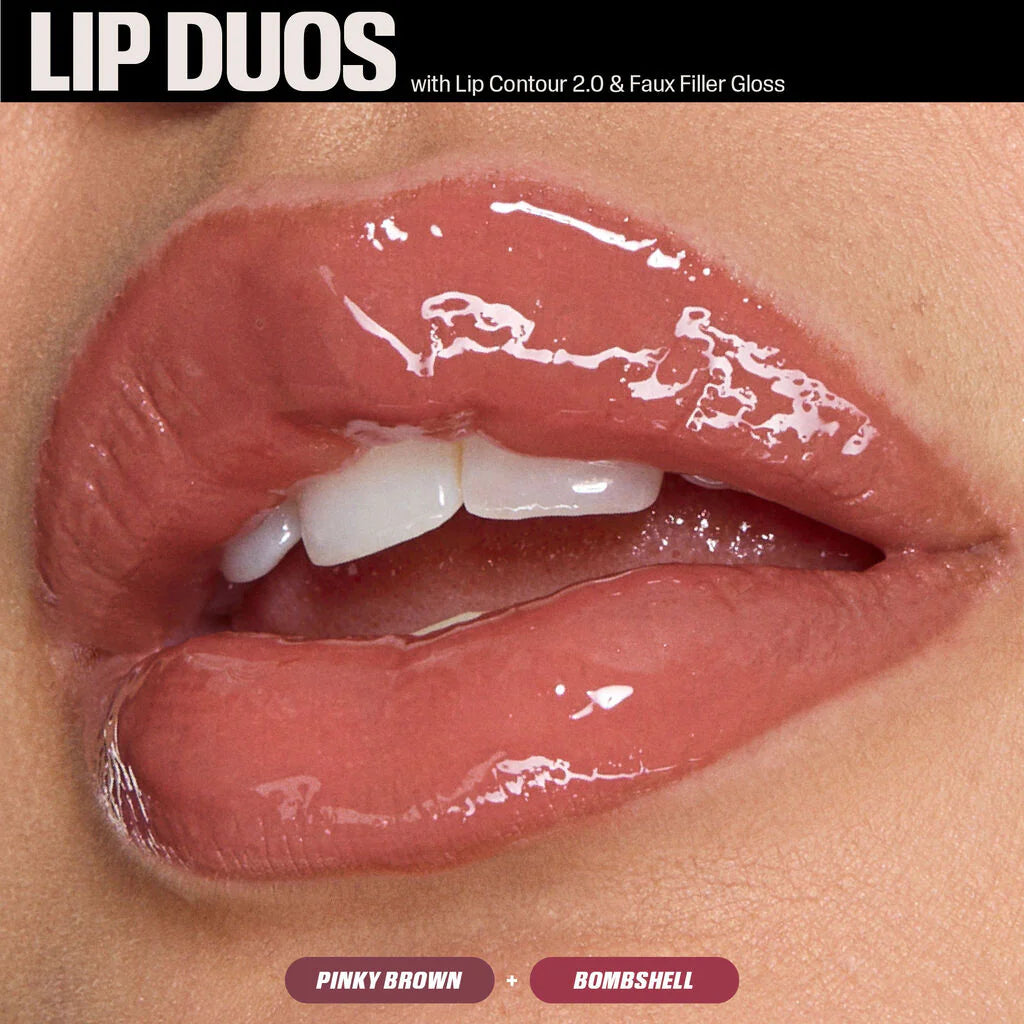 HUDA BEAUTY PINK KIT JUICY BOMBSHELL LIP DUO (LIP LINER PINKY BROWN + BOMBSHELL)