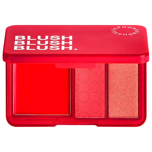 Blush Blush Blush. Cream & Powder Palette- 04 Heart Breaker - vibrant red blush palette
