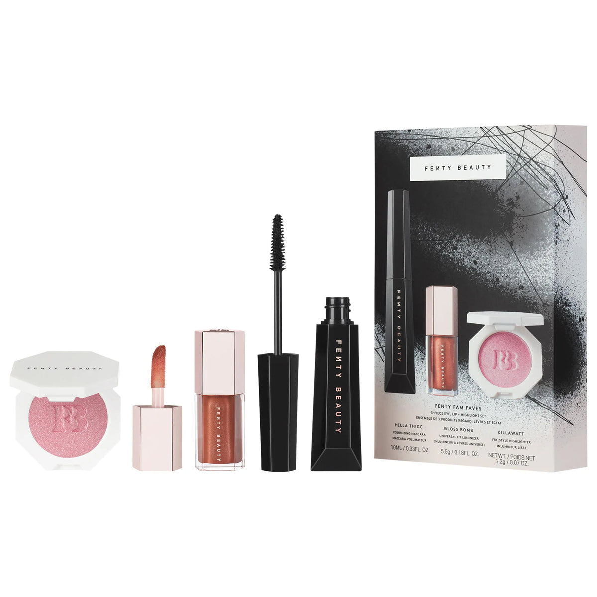 FENTY FAM FAVES 3-PIECE EYE, LIP + HIGHLIGHTER SET