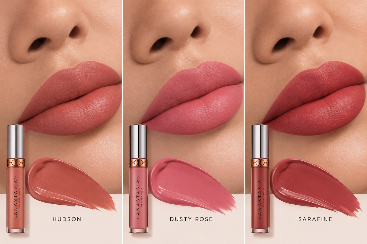Anastasia Beverly Hills Liquid Lipstick Trio -Hudson / Dusty Rose / Dazed (120$ value)