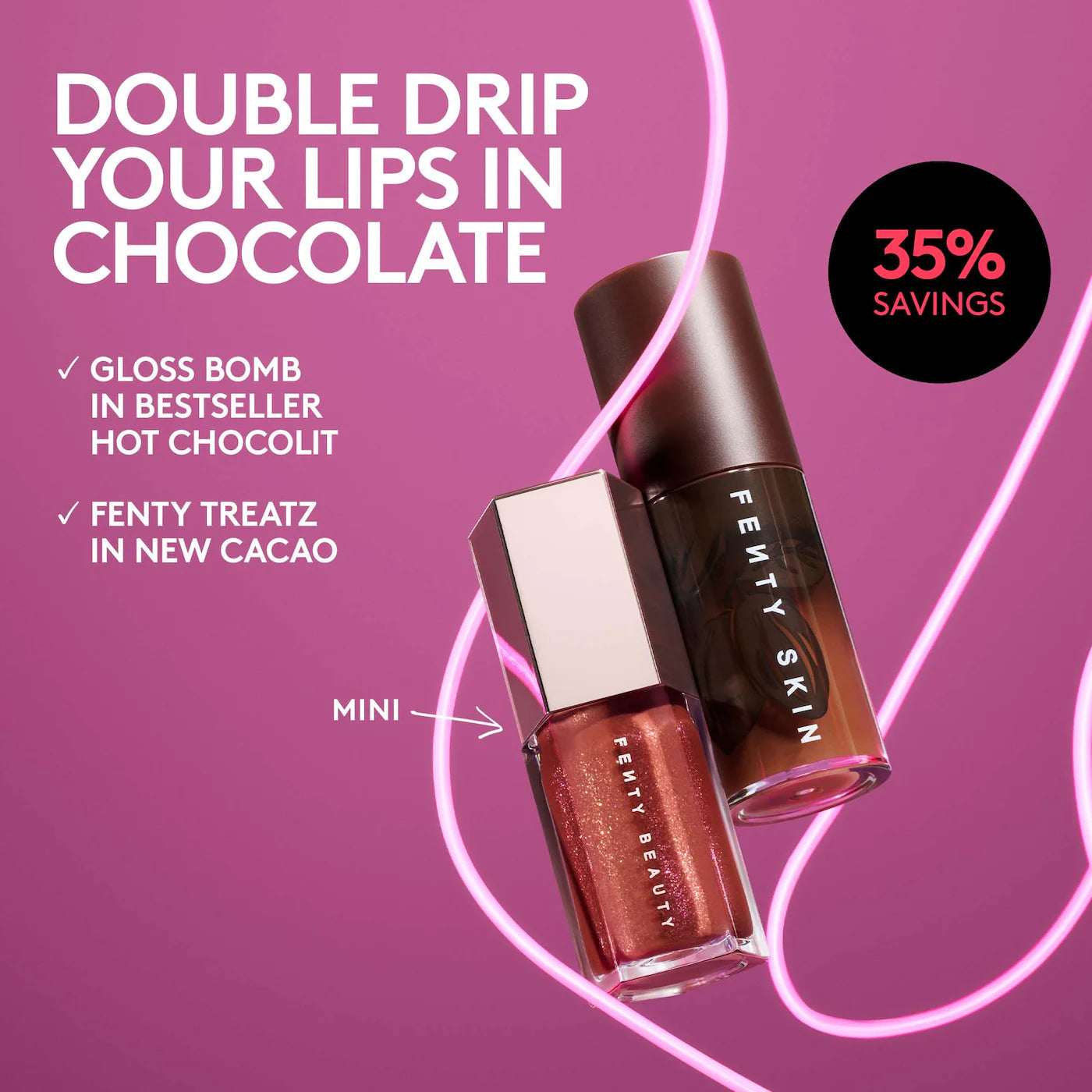 Fenty Beauty - Chocolit Treatz Lip Luminizer + Lip Oil Duo