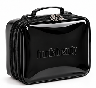 Huda Beauty Glossy Black Vanity Case + MIRROR + 2x free gifts