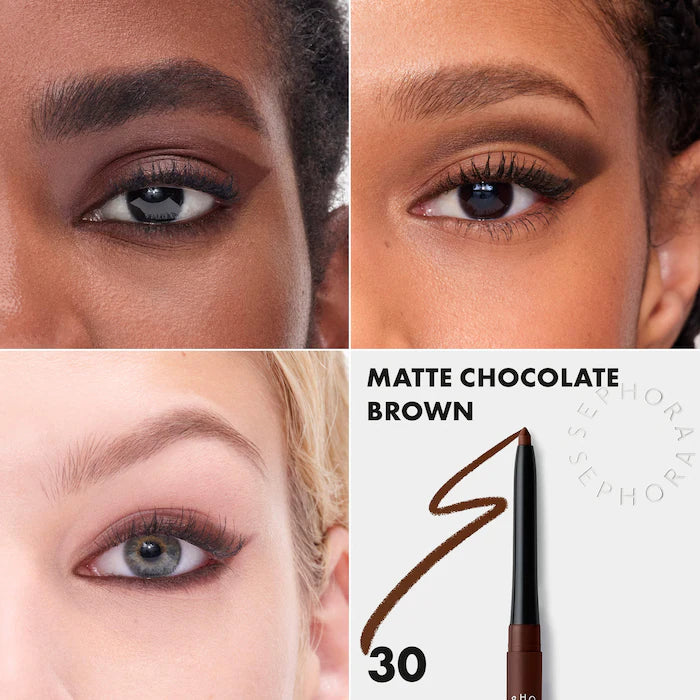 12HR Colorful Waterproof Retractable Eyeliner-30 Matte Chocolate Brown - rich brown