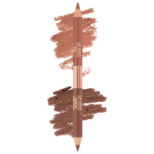 Super Nudes Lip Cheat Contour Duo Lip Liner-Tan - Sculpt: Neutral Tan Brown Fill: Nude Caramel