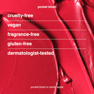 Pocket Blush Buildable Hydrating Cream Blush-Candy Apple - pearly warm red